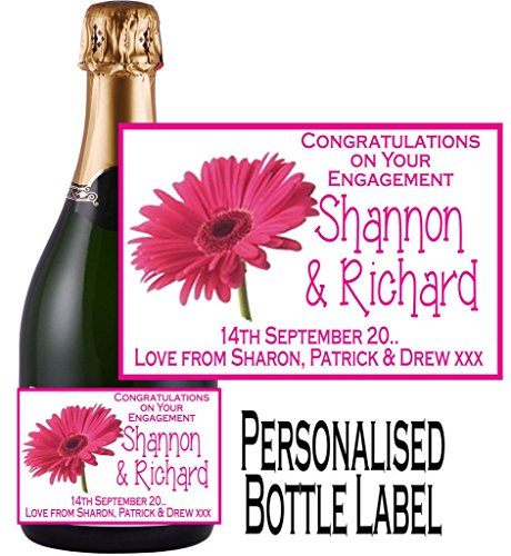 Étiquette de bouteille de fiançailles champagne...