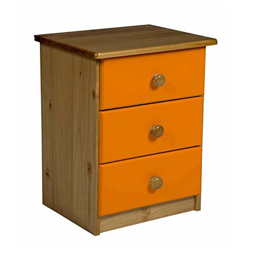 Paris Prix - table de chevet 3 tiroirs "verona" 58cm naturel & orange code EAN B01GSEBMTE 
