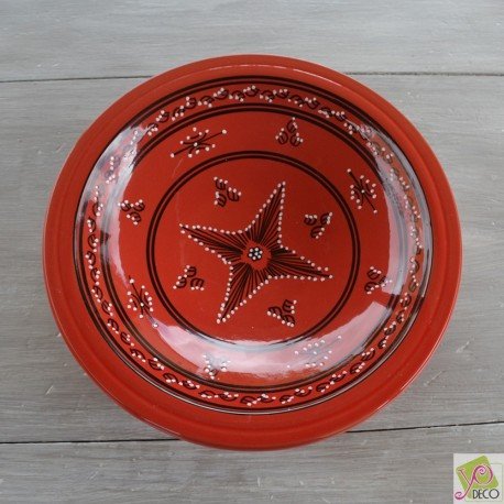 Plat Tebsi Tatoué rouge - D 33 cm