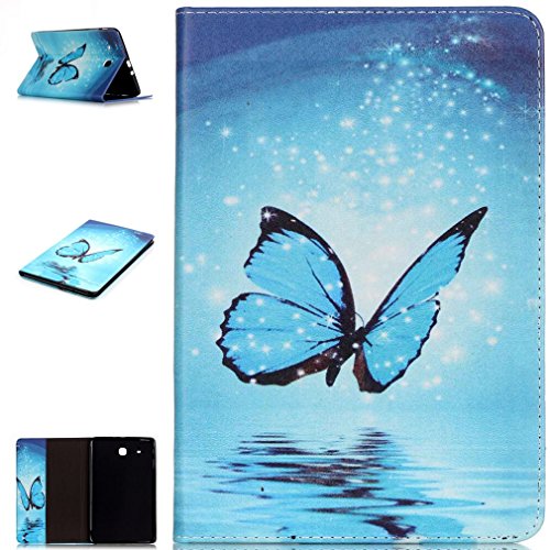SZHTSWU Housse pour samsung galaxy tab a 9.7" tablette, pu cuir protecteur shell housse tablette coque étui skin flip folio wallet case tablette cover avec fonction stand et porte-cartes pour samsung galaxy tab a 9,7 pouces sm-t550/sm-t551/sm-t555 tablet-pc (clair de lune papillon 10) code EAN B01H0BC01I 