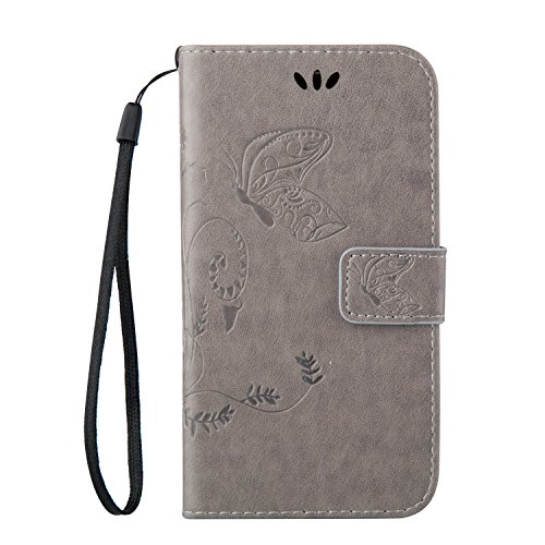 Cozy Hut Samsung galaxy a7 (2016) a710 pu housse,slim-fit folio smart cuir portefeuille case coque etui pour samsung galaxy a7 (2016) a710,fleur de papillon motif pu leather coque stand flip housse de protection pour samsung galaxy a7 (2016) a710 - gris code EAN B01H1QJ4VQ 