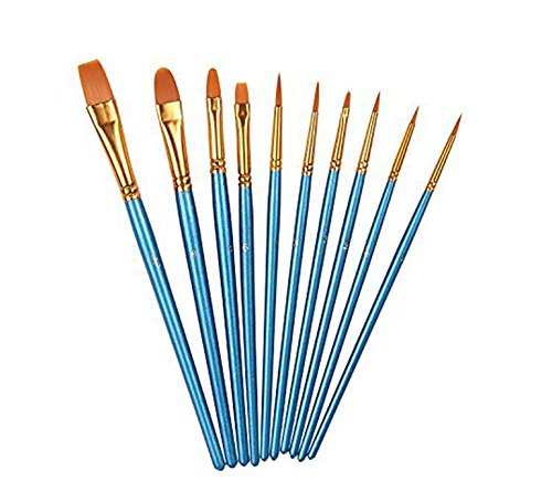 1x lot de 10 artiste brosses de peinture art ma...