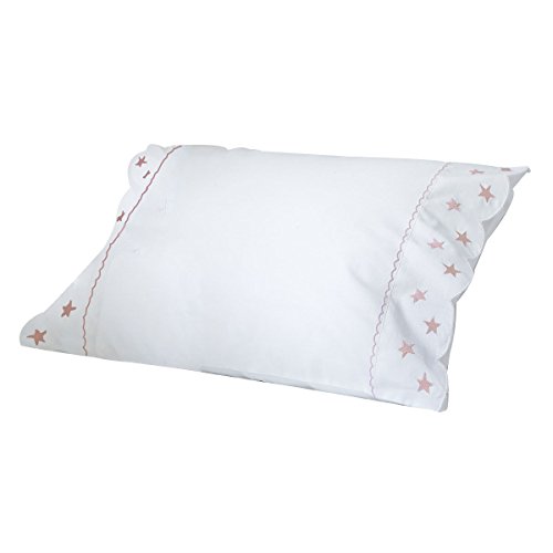 Taie d'oreiller - Coton Bio - Etoiles Roses-30X...