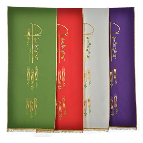 Voile de lutrin Chi-Rho épis et raisin polyeste...