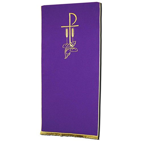 Voile de lutrin Chi-Rho, pain et poissons 100% ...