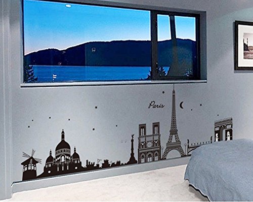 Stickers muraux chambre adulte paris paysages a...