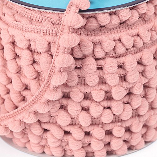 Ruban galon pompons au mètre - Vieux rose