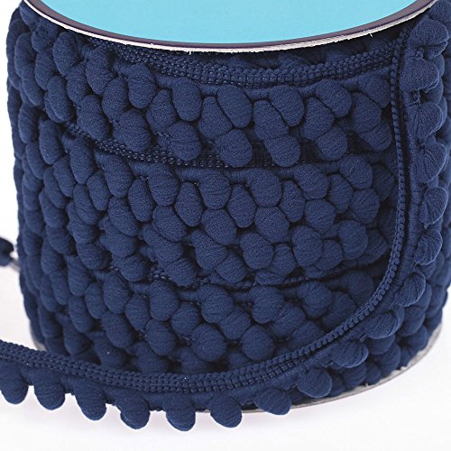 Ruban galon pompons au mètre - Bleu marine