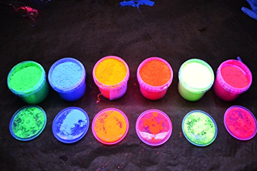 Polyment GmbH 100 g de haute qualité polyment lumineux fluorescents pigments tagesleucht pigments fluoreszierende Rouge, Jaune, Bleu, Orange, Rose, Vert vert code EAN B01I3G7E10 