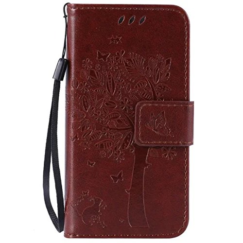 Coque pour iPhone SE / 5 / 5S,Cozy Hut Coque PU...