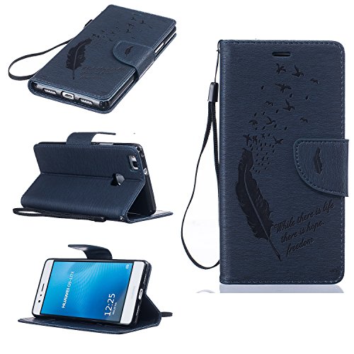 Huawei p9 lite coque pu cuir flip housse étui c...