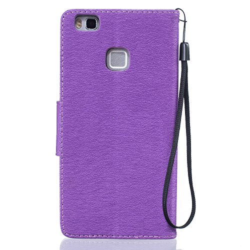 Huawei p9 lite coque pu cuir flip housse étui c...