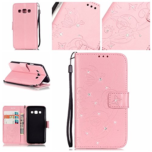 Cozy Hut Coque Etui pour Samsung Galaxy A3 (2015),Galaxy A3 (2015) Coque Dragonne Portefeuille PU Cuir Etui,Galaxy A3 (2015) Neo Coque de Protection en Cuir Folio Housse,Galaxy A3 (2015) Leather Case Wallet Flip Protective Cover Protector,Cozy Hut Etui de Protection PU Cuir Portefeuille Relief papillon Coque Housse Swag Case Cover Coquille Couverture avec Fonction Stand et Fentes de Carte de Crédit pour Samsung Galaxy A3 (2015) - rose code EAN B01IP26O8G 