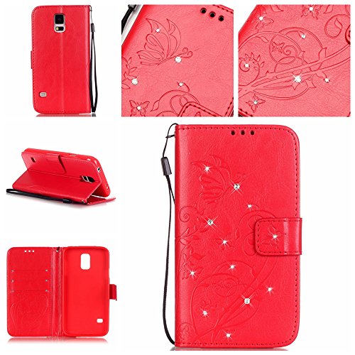 Coque Etui pour Galaxy S5,Galaxy S5 Cuir Portef...