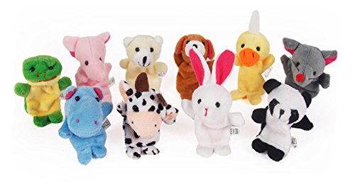 Lot de 10 marionnettes à doigts d'animaux 10 ty...
