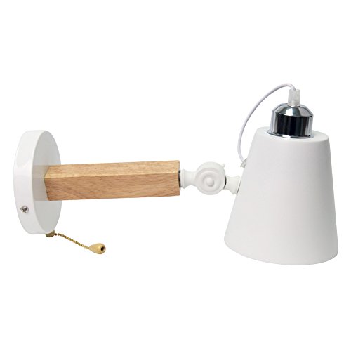 E27 lampe de mur créative en bois avec interrup...
