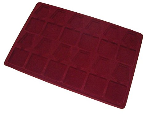 Plateau en velours rouge foncé pour 12 medaille...