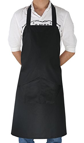 Tablier de cuisine bbq pour adulte 80 x 70 cm noir