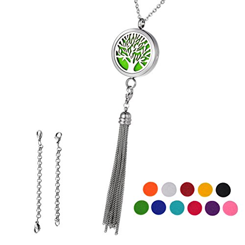 HOUSWEETY Collier Pendentif Rond Aromatique Dif...