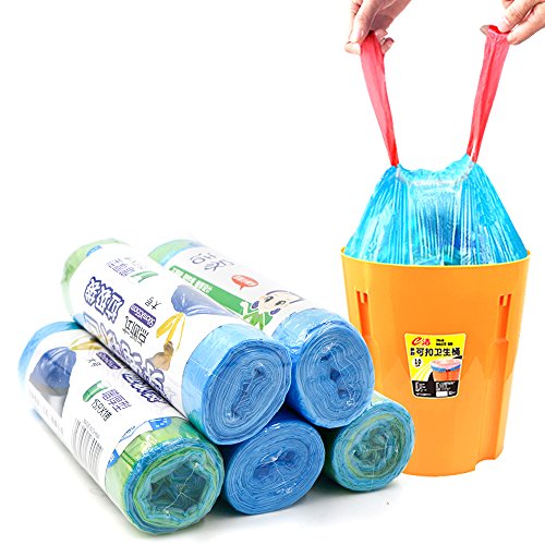 Sacs poubelle avec cordon, 3 pièces à main design Sacs poubelle à cordon de serrage nakeey Maison Cuisine Poubelle Sacs poubelle Épaisseur Fermeture automatique B01KCFNOVY Nakeey