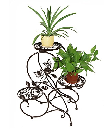 Bronze porte pot pots de plante fleurs 3 etager...
