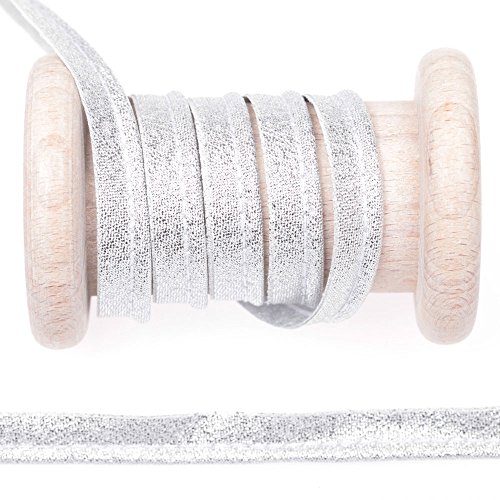 Ruban passepoil lurex au mètre - Argent