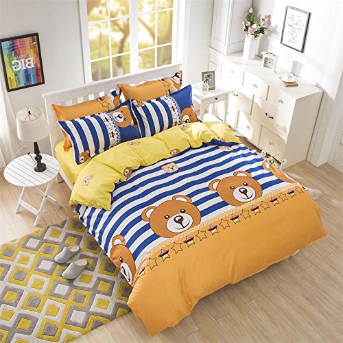 Parure de lit enfant avec petits ours en coton