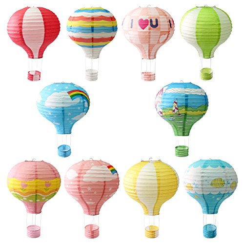 10pcs lanterne en forme de ballon à air chaud, ...
