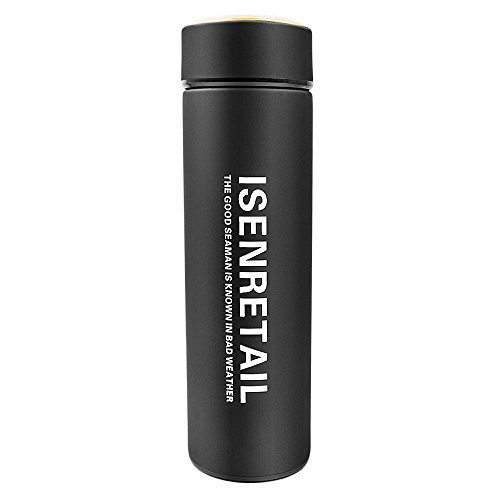 Isenretail Mug de voyage, Isenretail Bouteille vide de l'eau, en acier inoxydable Portable thermique Insulated thé Tasses/café pour Voyage d'affaires, Voyage en plein air, bureau, école 480ML code EAN B01KZHEE0E 