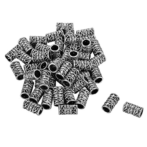 HOUSWEETY 50 Pcs Perles Columnaire en Alliage a...