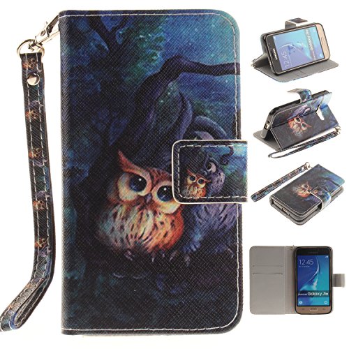 Cozy Hut Portefeuille housse coque à rabat pour galaxy j1 (2016), galaxy j1 (2016) bookstyle coque wallet cuir folio housse, galaxy j1 (2016) leather wallet case pu cover skin,coque galaxy j1 (2016) - pu cuir portefeuille etui housse de protection pour samsung galaxy j1 (2016) j120 coque étui protecteur flip case cover avec titulaire de carte de crédit - peinture owl code EAN B01L6OI24O 