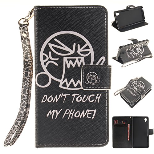 Cozy Hut Portefeuille housse coque à rabat pour xperia m4 aqua, xperia m4 aqua bookstyle coque wallet cuir folio housse, xperia m4 aqua leather wallet case pu cover skin,coque sony xperia m4 aqua - pu cuir portefeuille etui housse de protection pour sony xperia m4 aqua coque étui protecteur flip case cover avec titulaire de carte de crédit - ne touchez pas mon téléphone code EAN B01L6RCASK 