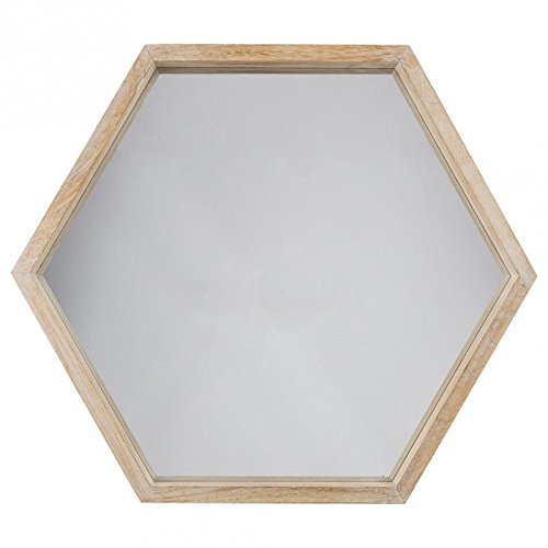 - miroir hexagone bois 
