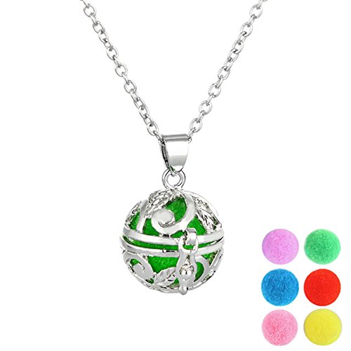 HOUSWEETY Collier Pendentif Cage Boule Creux Ar...