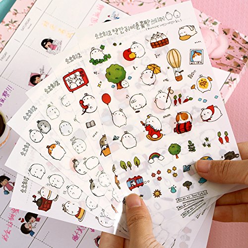 6 fiches motif mignon lapin scrapbooking autoco...