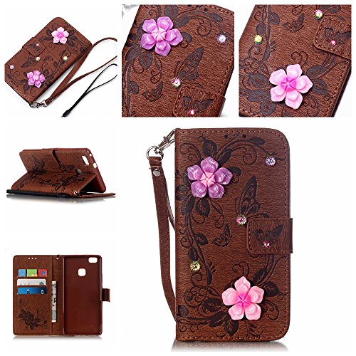 Coque Etui pour P9 Lite, P9 Lite Coque en Cuir ...