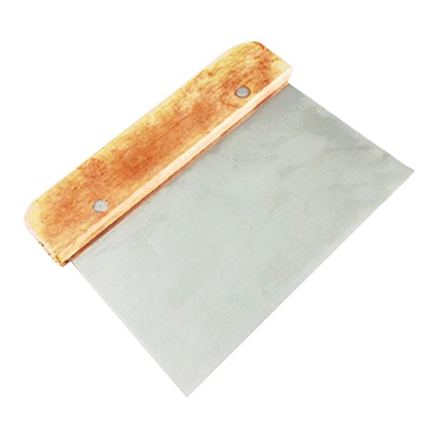 Cuisine poignée en bois plat en acier inoxydabl...