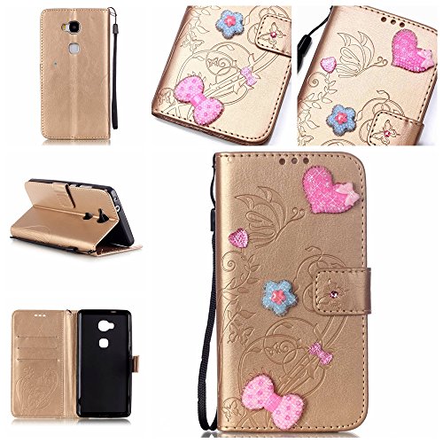 Coque pour huawei honor 5x,housse en cuir pour huawei honor 5x,imprimé étui en cuir pu cuir flip magnétique portefeuille etui housse de protection coque étui case cover avec stand support avec des cartes de crédit slot et fonction support pour huawei honor 5x B01LMVQJ2I BONROY