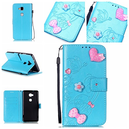 Coque pour huawei honor 5x,housse en cuir pour huawei honor 5x,imprimé étui en cuir pu cuir flip magnétique portefeuille etui housse de protection coque étui case cover avec stand support avec des cartes de crédit slot et fonction support pour huawei honor 5x B01LMVQKS6 BONROY