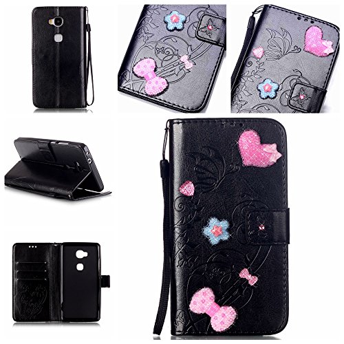 Coque pour huawei honor 5x,housse en cuir pour huawei honor 5x,imprimé étui en cuir pu cuir flip magnétique portefeuille etui housse de protection coque étui case cover avec stand support avec des cartes de crédit slot et fonction support pour huawei honor 5x B01LMVQRTS BONROY
