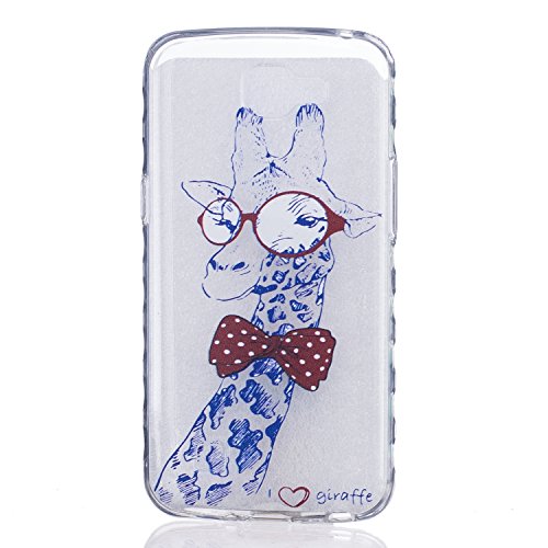 Cozy Hut Etui LG K4, Coque LG K4, Cozy Hut® Lunettes de girafe Pattern Etui Housse Téléphone Couverture de doux Plastique Coque pour LG K4 - girafe code EAN B01LPM75RW 