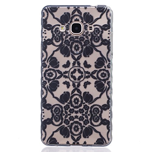 Cozy Hut Etui Galaxy J3 Pro, Coque Galaxy J3 Pro, Cozy Hut® black Flowers Pattern Etui Housse Téléphone Couverture de doux Plastique Coque pour Samsung Galaxy J3 Pro - black Flowers code EAN B01LPMGHBW 