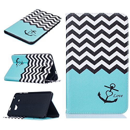 Cozy Hut Galaxy Tab J 7.0 Housse,Galaxy Tab J 7.0 Coque, Samsung Galaxy Tab J 7.0 Wallet Case Cover - Cozy Hut Ultra Slim Flip-style Magnetic Closure Book Style PU Cuir Étui Portefeuille Housse Luxe Cuir Case Full Body Coloré Peint Motif Wallet Cuir Coque Etui pour Samsung Galaxy Tab J 7.0 -vague code EAN B01LPS92KE 