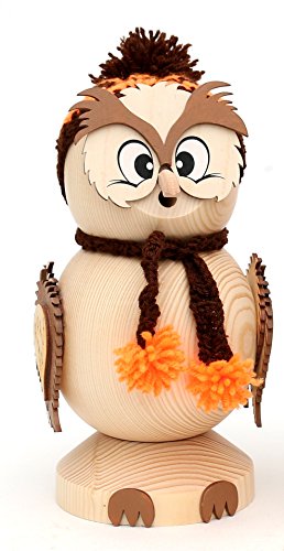 Superbe bois d'encens figurine Hibou avec bonne...