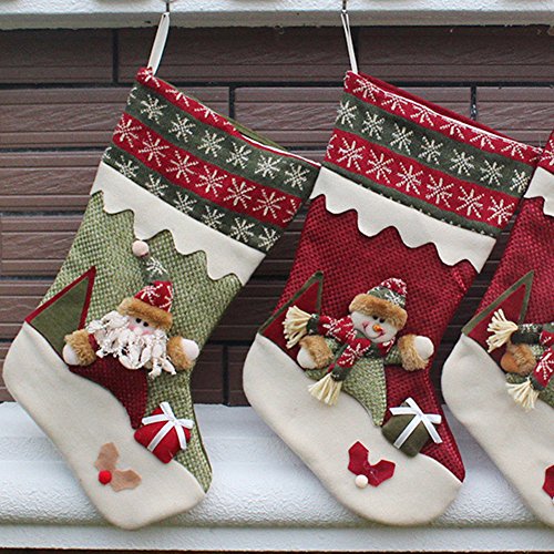 hibote Lot de 2 Bottes de Noël avec flocon de n...