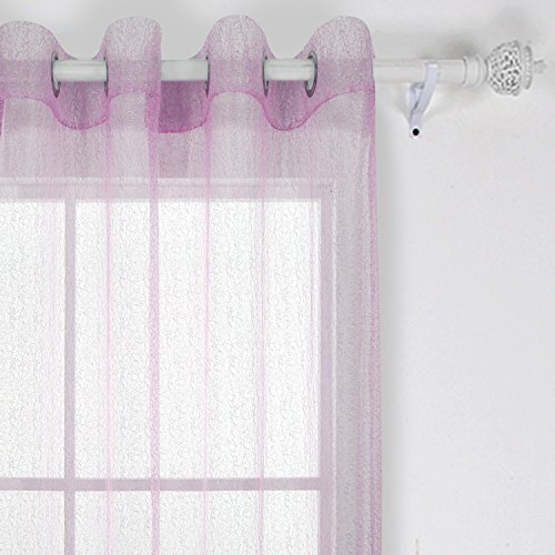 Rideau voilage à oeillets sable rideau fil pour...