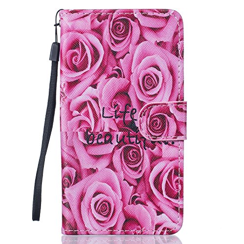 Cozy Hut Coque iPhone 5C, iPhone 5C Etui Cuir - Etui à Rabat Fonction Portefeuille de Carte Slots Support Bouton Magnétique Case Housse Cover Coque Apple iPhone 5C,Cozy Hut Etui Housse Pochette de Protection en Cuir pour Apple iPhone 5C, Style Portefeuille avec Rangements Cartes, à Fermeture Magnétique, avec Stand - Rose code EAN B01LVYRZN3 