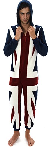 Mens Cadrage en pied Fleece Union Jack Hooded A...