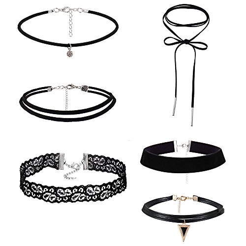zhyy Lot de 6 Ruban classique collier ras du co...