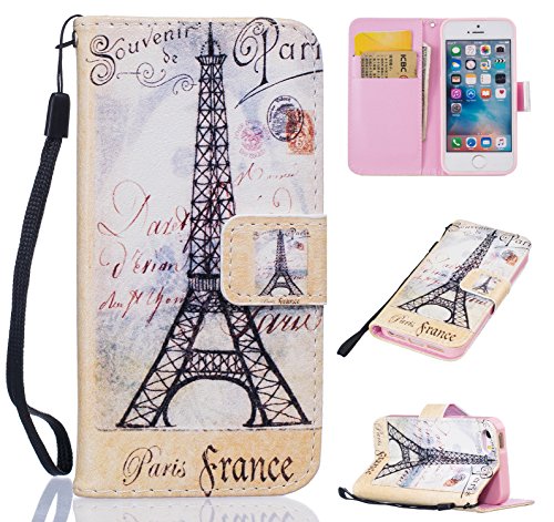 Coque pour iphone se 5 5s,housse en cuir pour i...